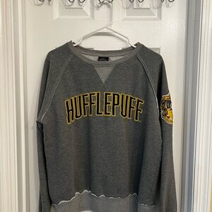 Warner Bros. Hufflepuff Gray and Yellow Crewneck Sweater
